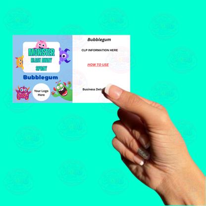 Monster Blast Away Spray Wraparound Labels